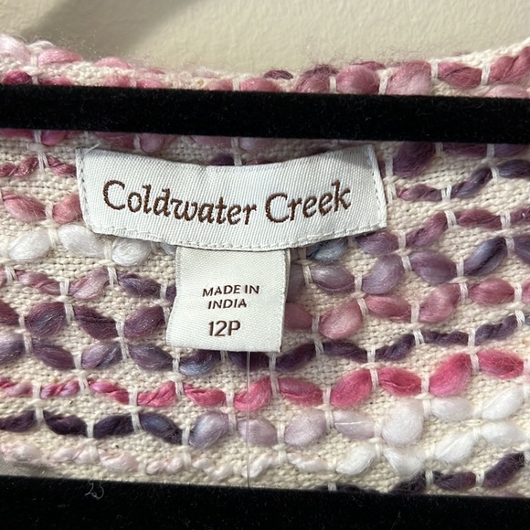 Cold water Creek Pink and Cream, Multi Blazer, 3/4 Sleeve, NWT, Womens 12p - Picture 3 of 9